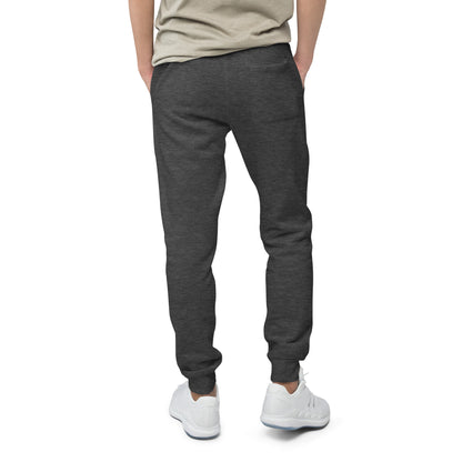 Unisex fleece sweatpants from DVLPMNT CLOTHING CO. in black, featuring a comfortable, relaxed fit and casual style.