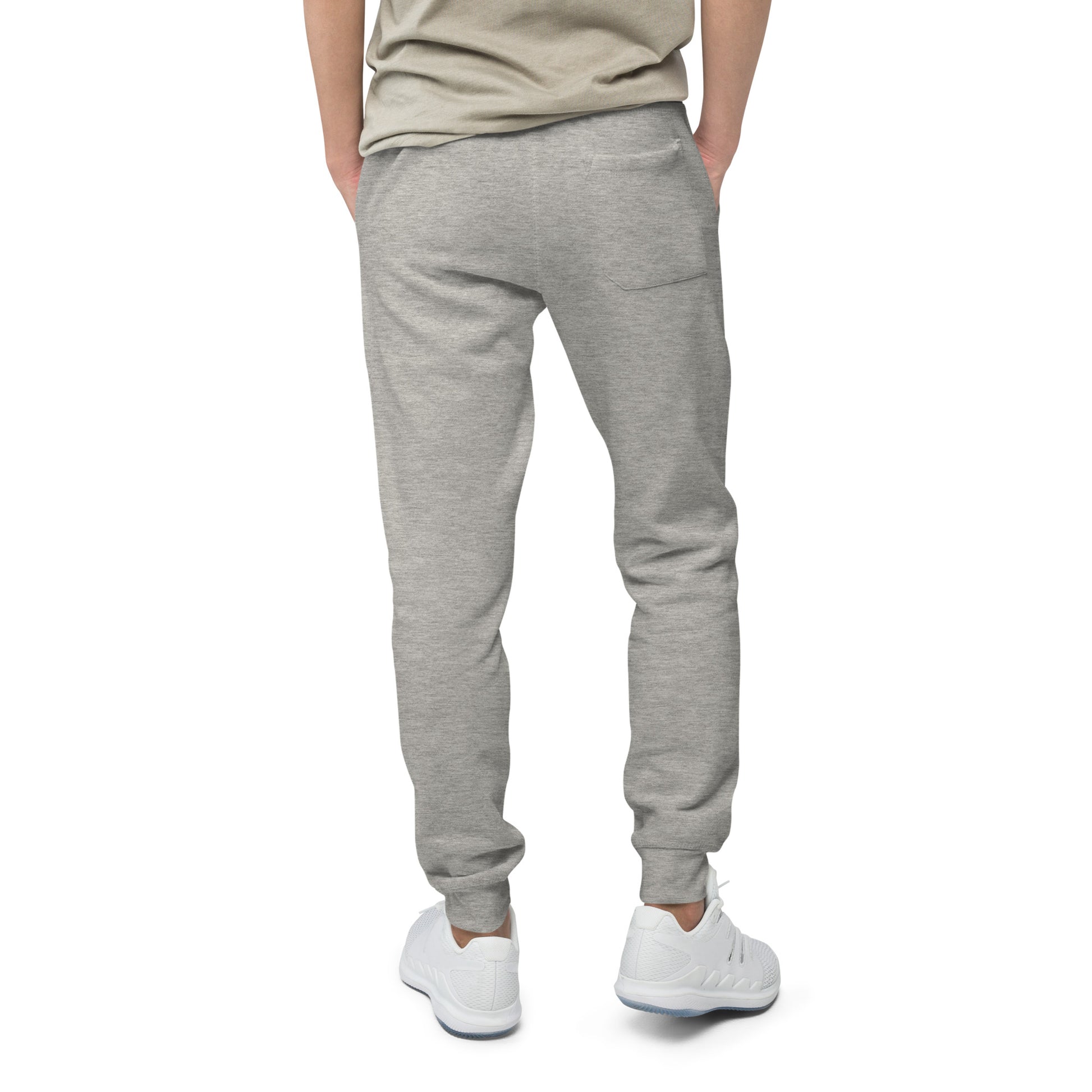 Unisex black fleece sweatpants from DVLPMNT CLOTHING CO., casual loungewear with elastic waistband and relaxed fit.