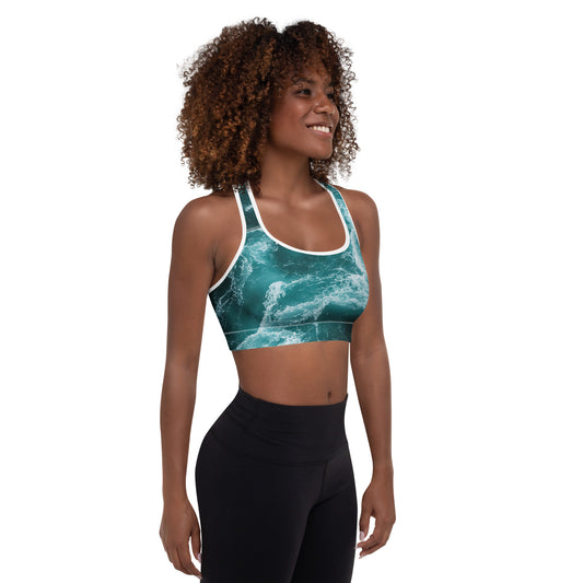 DVLPMNT CO. Cobo Storm padded sports bra, cut-sew XS, featuring supportive padding and a sleek athletic design.