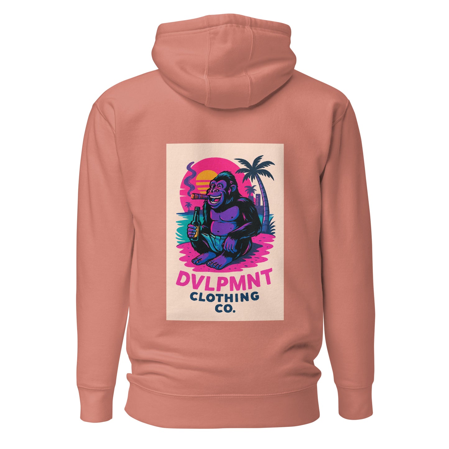 DVLPMNT CO. T-shirt featuring a Chillin Gorilla hoodie design with a relaxed, casual style and graphic print.